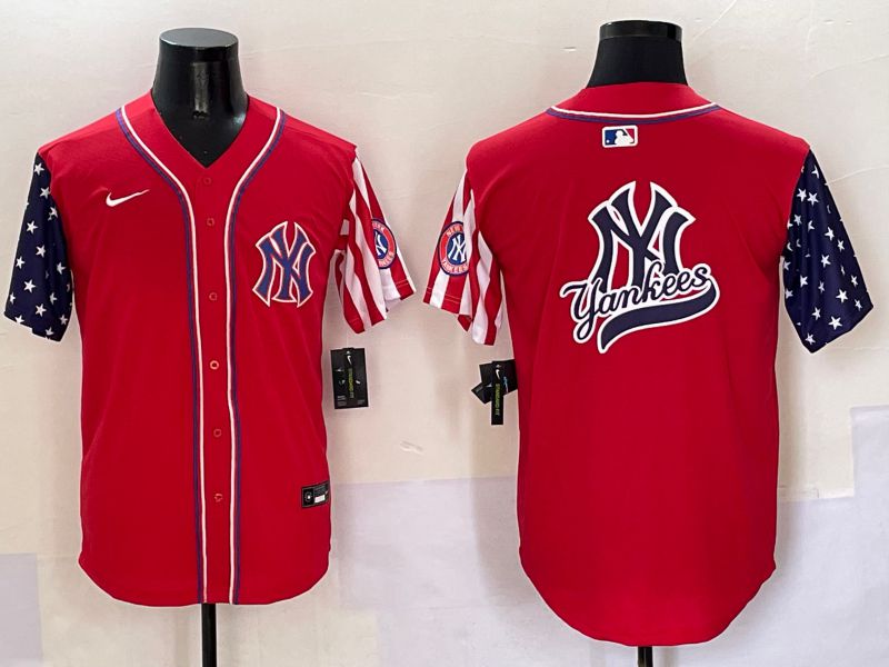 Men New York Yankees Blank Red a generation of national flags Jointly Name 2025 Nike MLB Jersey style 15->new york yankees->MLB Jersey